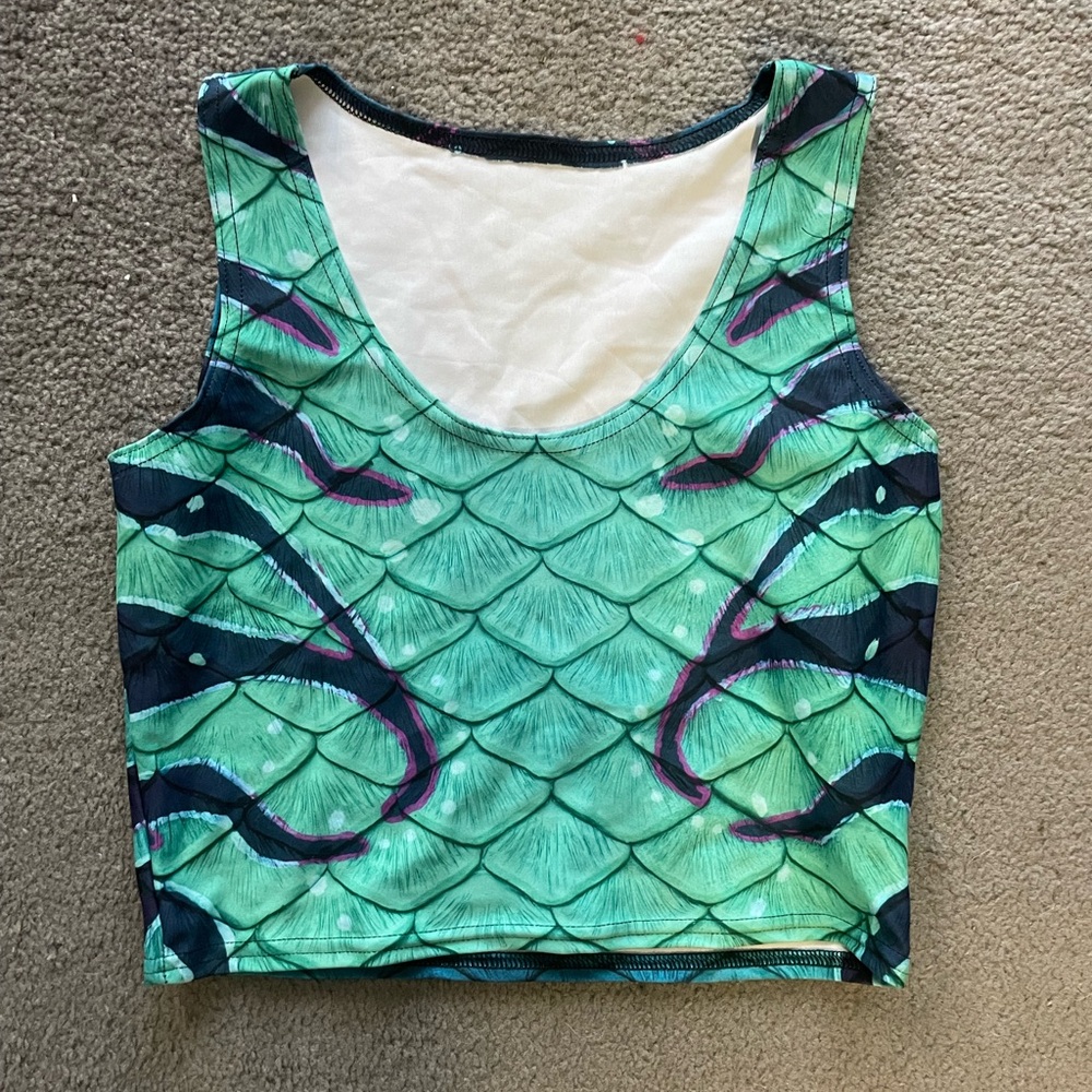 New Finfolk Mermaid Scale Crop Top L